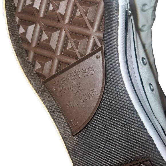 NEW MEN'S CONVERSE CANVAS PLATFORM CHUCK TAYLOR ALL STAR WHITE SNEAKERS Size 13 - Picture 8 of 10